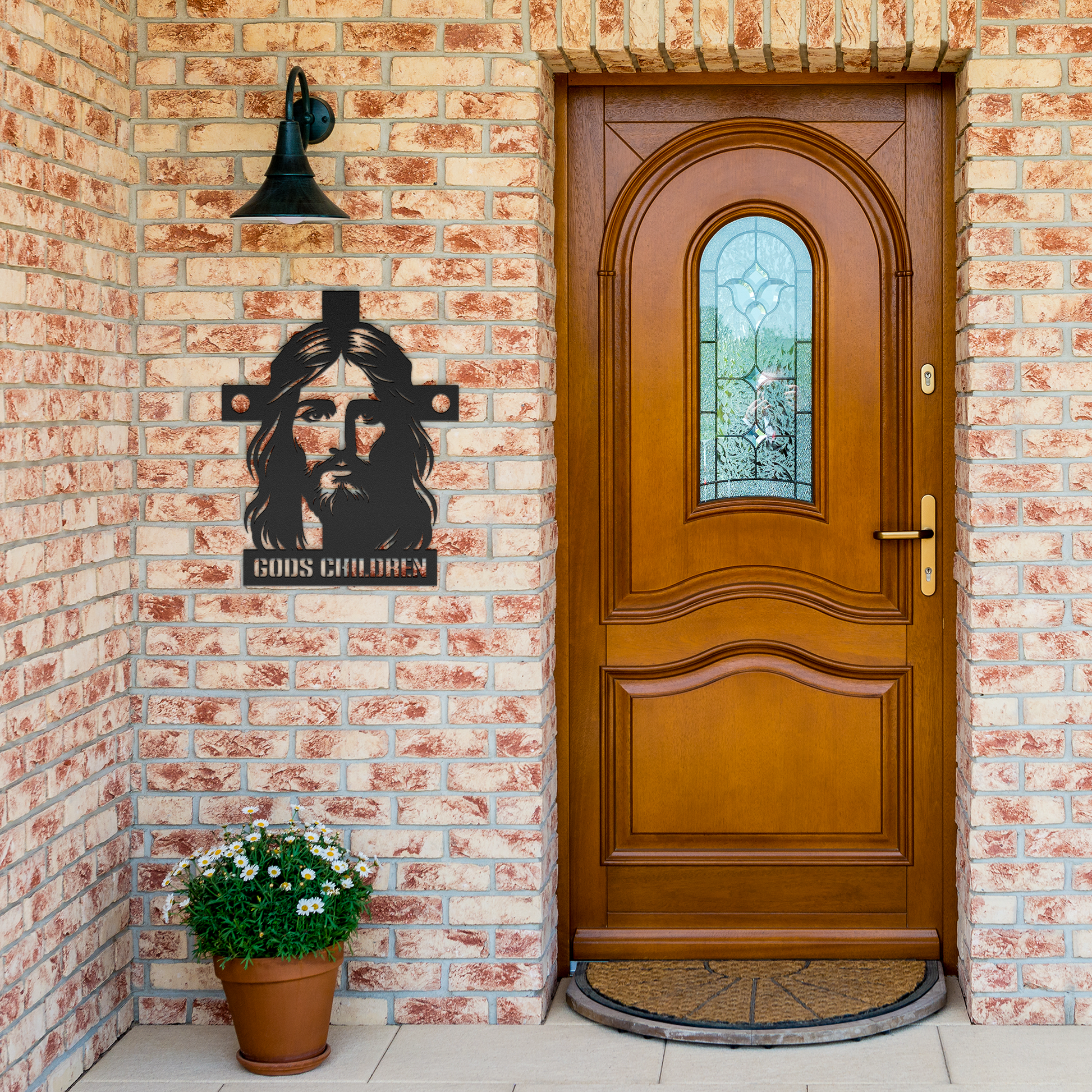 Christianity_Metal_Sign_Gods_Children_Black_Brick_Entrance_Mockup.png