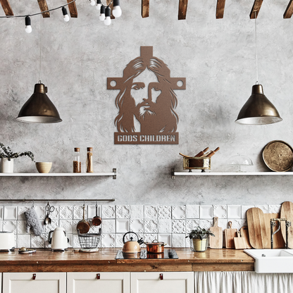 Christianity_Metal_Sign_Gods_Children_Copper_Rustic_Kitchen_Mockup.png