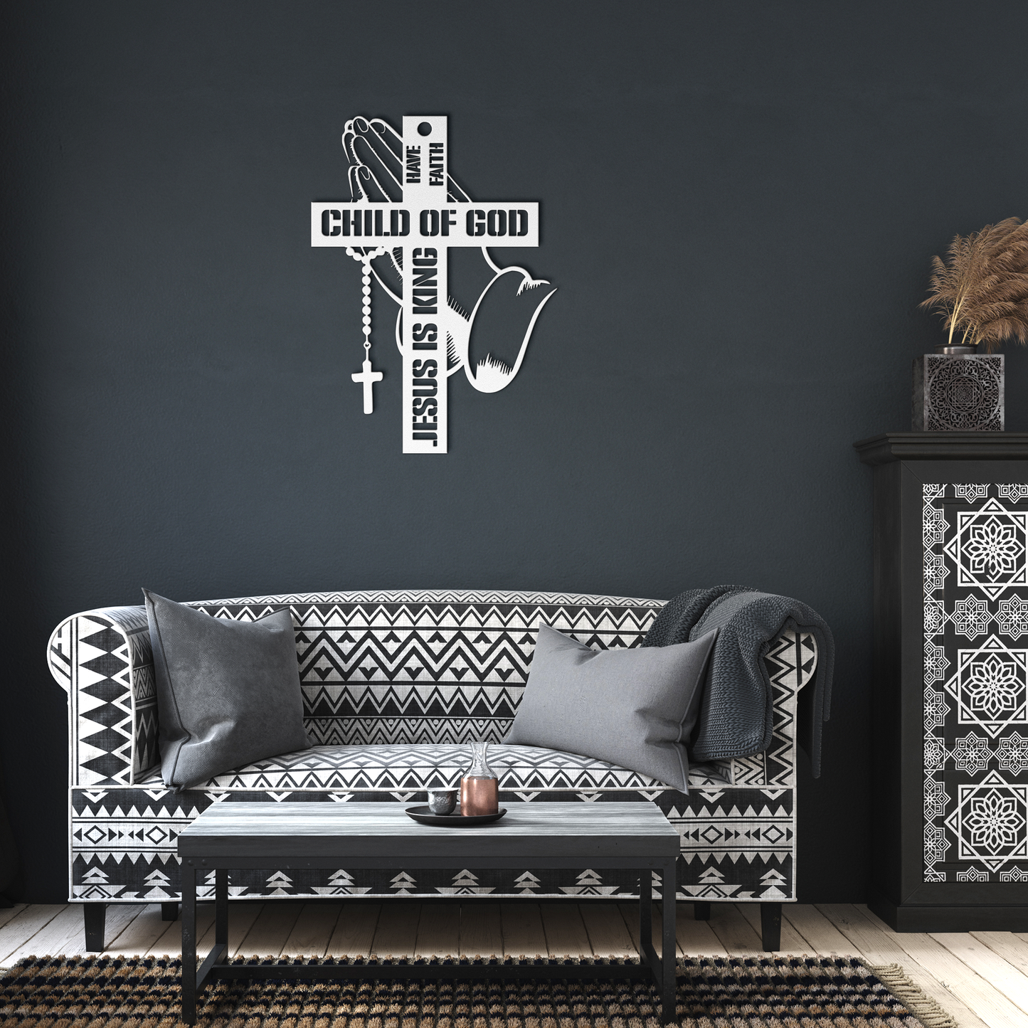 Christianity_Metal_Sign_Have_faith_White_Dark_Living_Room_Mockup.png