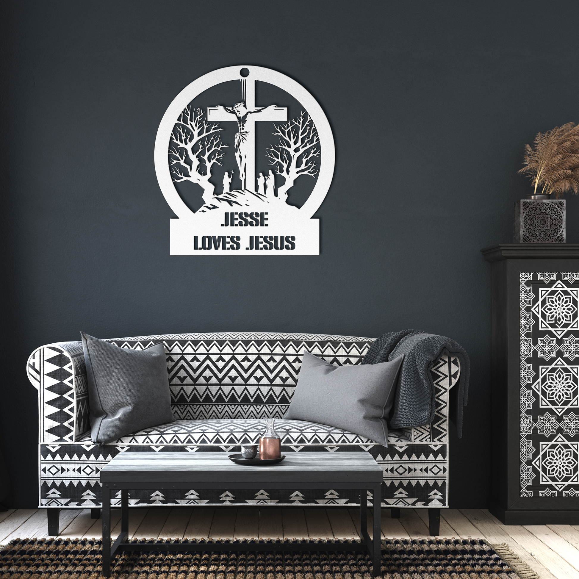Christianity_Metal_Sign_Loves_Jesus_White_Dark_Living_Room_Mockup.png