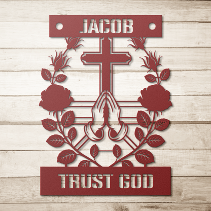 Christianity_Metal_Sign_Trust_God_Red_Simple_Wood_BKGD_Mockup.png
