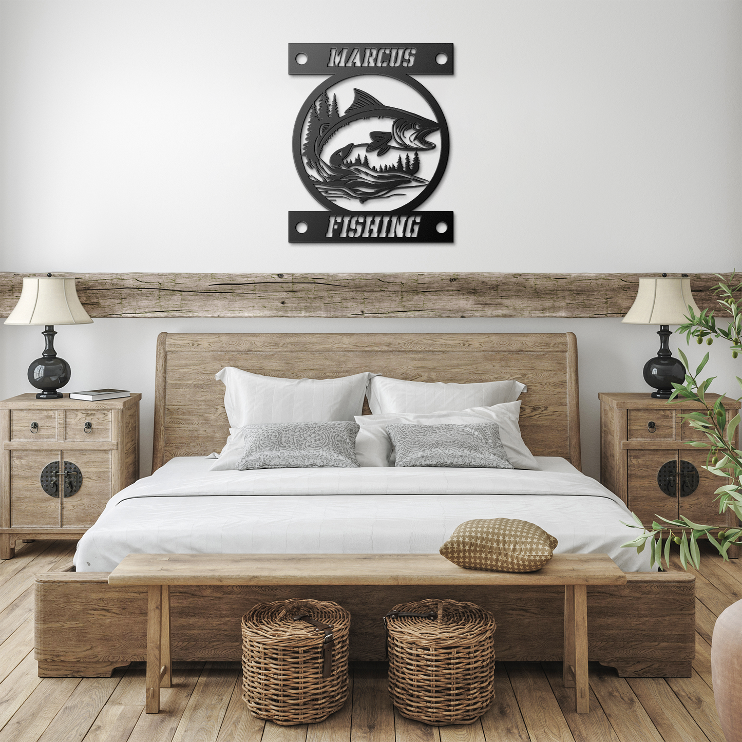 Custom_Fishing_Metal_Sign_Trout_Circle_Black_Farmhouse_Bedroom_Mockup.png
