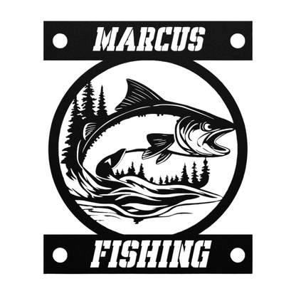 Custom_Fishing_Metal_Sign_Trout_Circle_Black_Transparent_Mockup.png