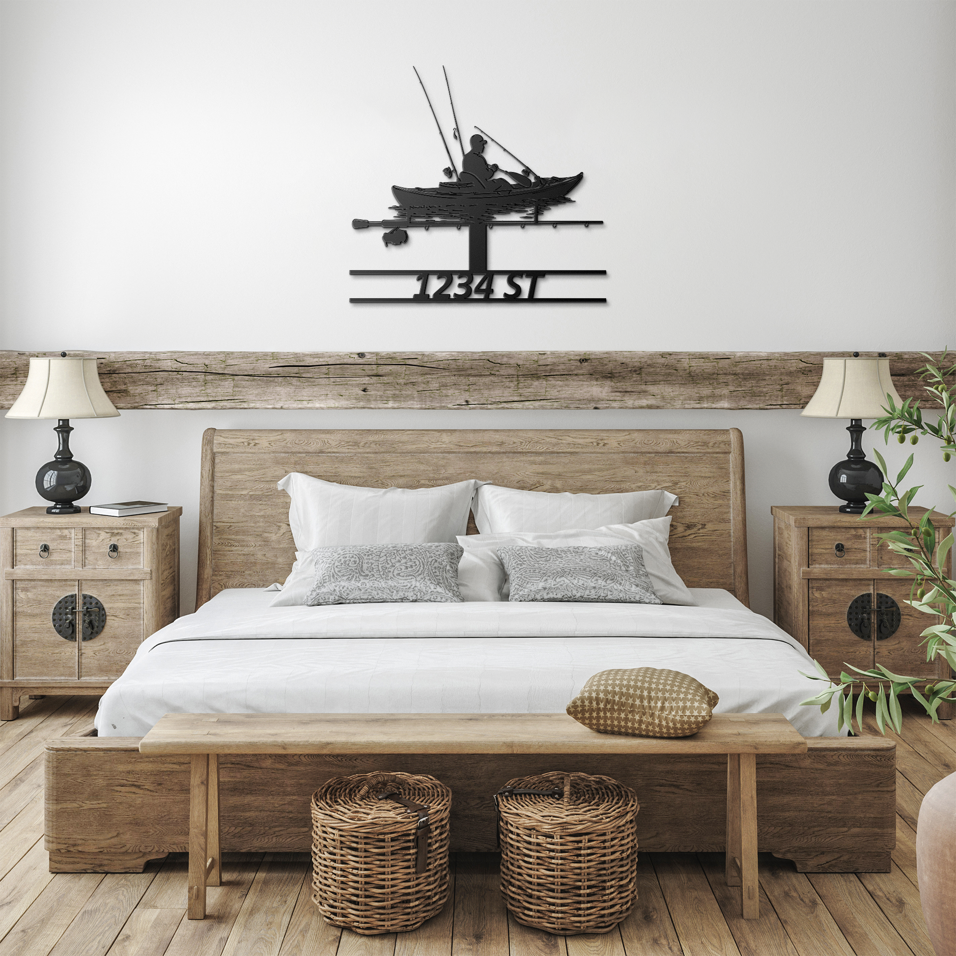 Kayak_street_sign_metal_signs_Black_Farmhouse_Bedroom_Mockup.png