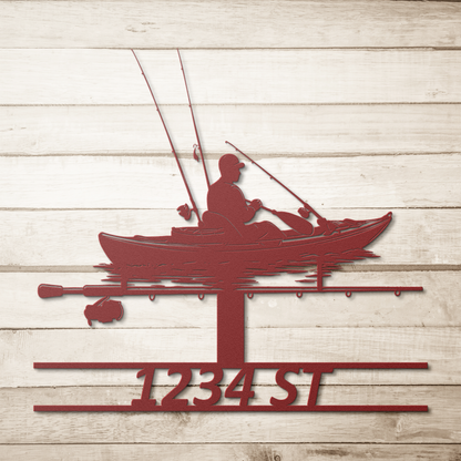Kayak_street_sign_metal_signs_Red_Simple_Wood_BKGD_Mockup.png