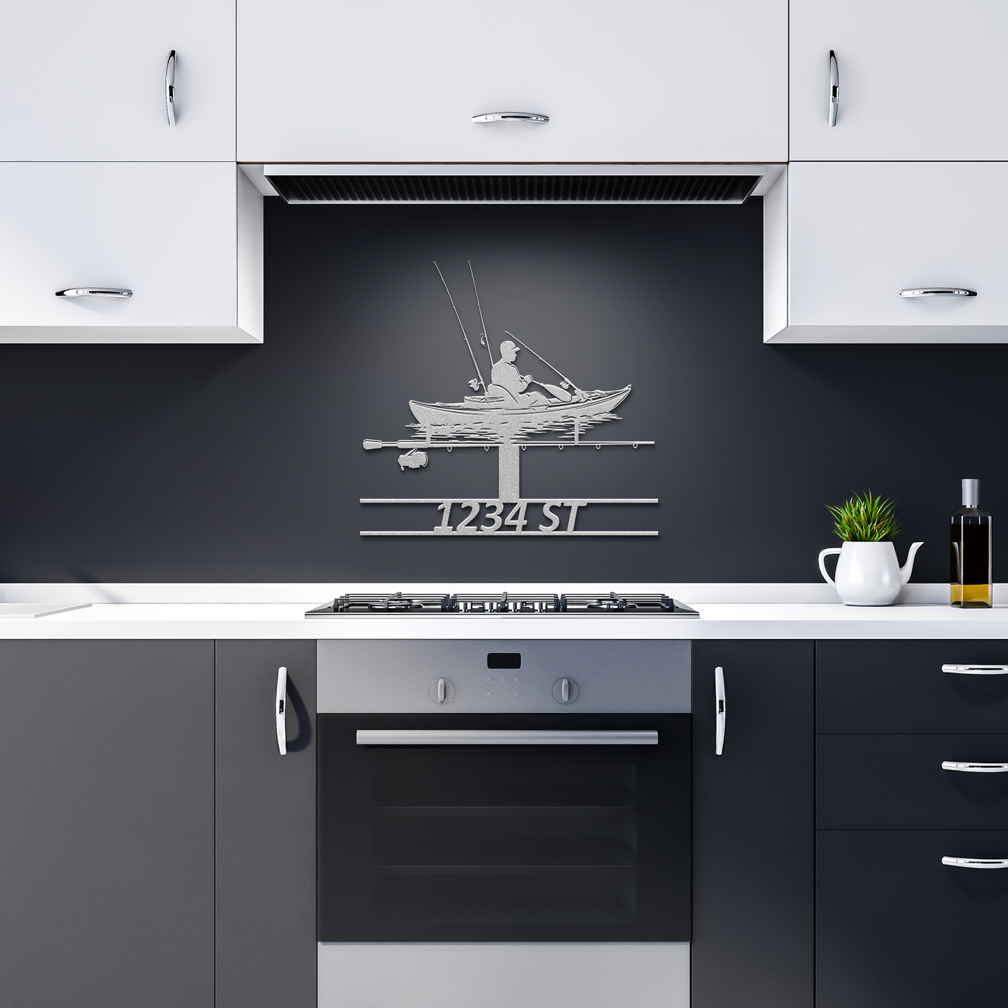 Kayak_street_sign_metal_signs_Silver_Dark_Kitchen_Mockup.png