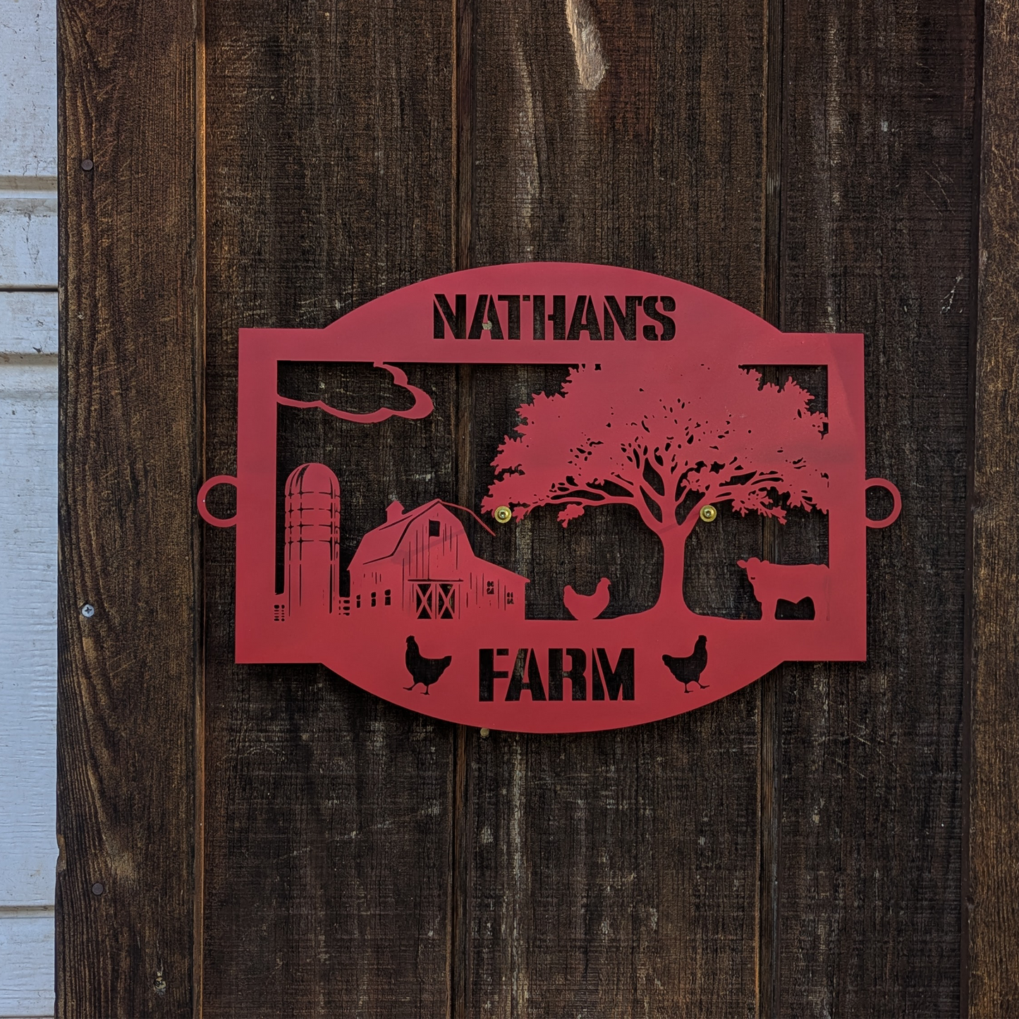 Farming Metal Sign (Oak Barn)