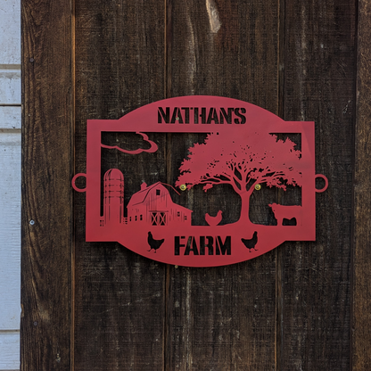Farming Metal Sign (Oak Barn)