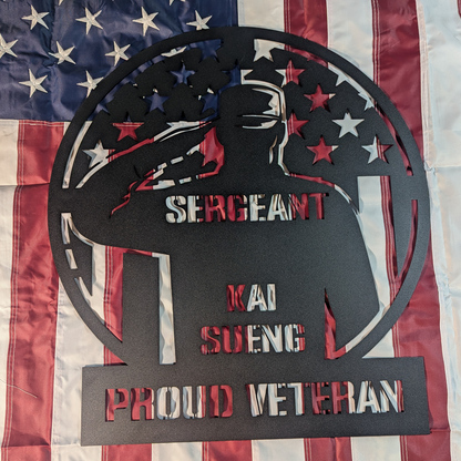 Veteran Metal Sign (Salute)