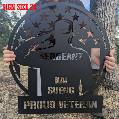 Veteran Metal Sign (Salute)