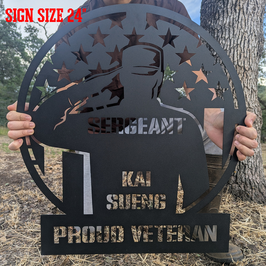 Veteran Metal Sign (Salute)